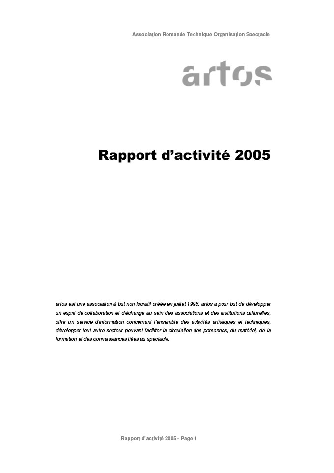 Rapport d'activité 2005