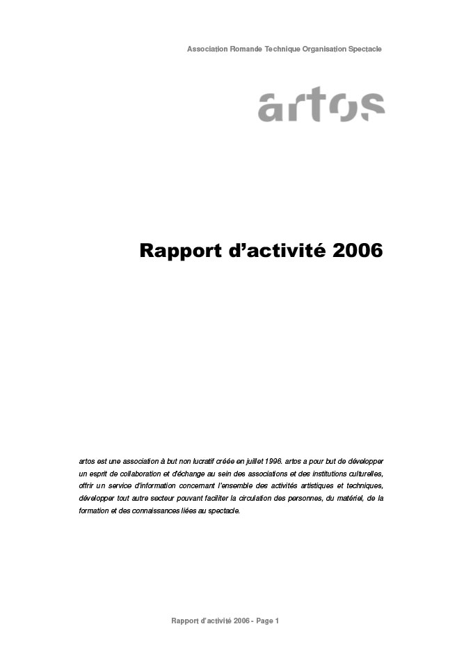 Rapport d'activité 2006