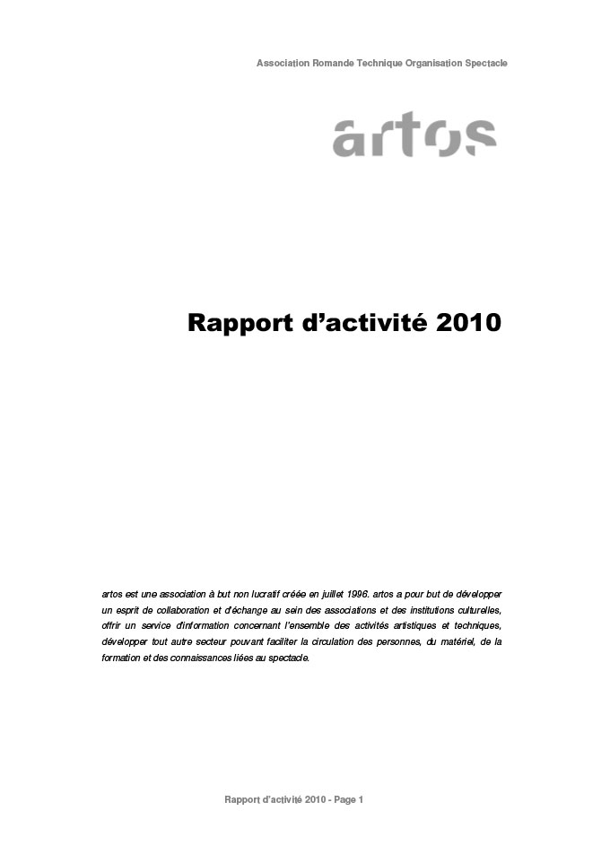 Rapport d'activité 2010